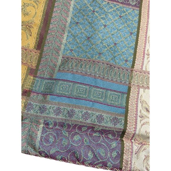 Croscill Standard Pillow Sham Corded Trim Patchwork Jacquard Bohemian Tapestry 2 - Picture 10 of 11